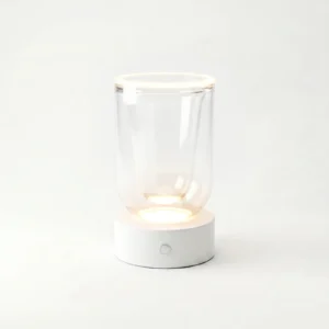 inter white portable lamp lit