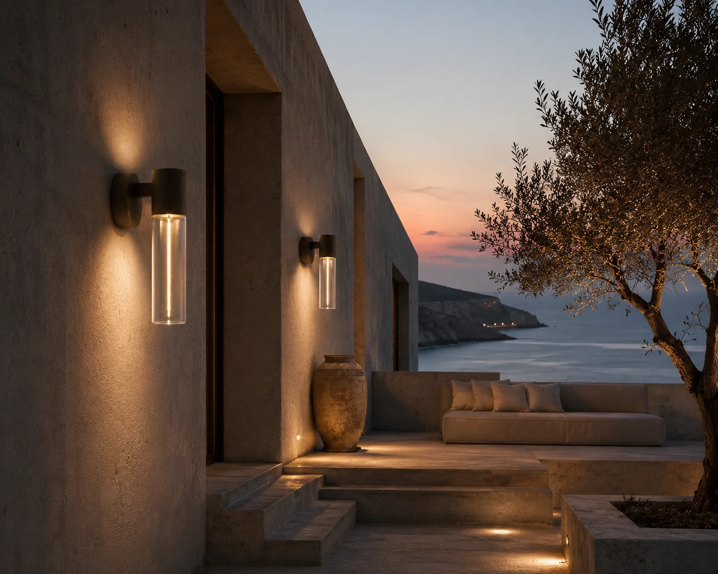 rain series wall light l in outdoor application