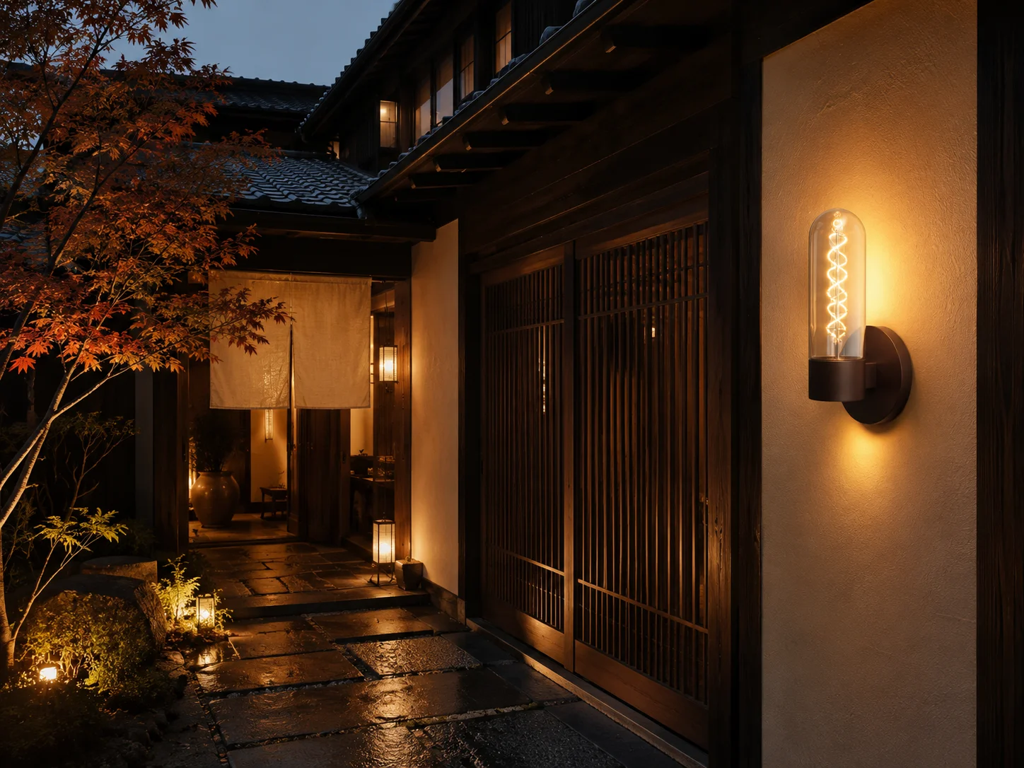 rain spiral wall light hospitality japandi