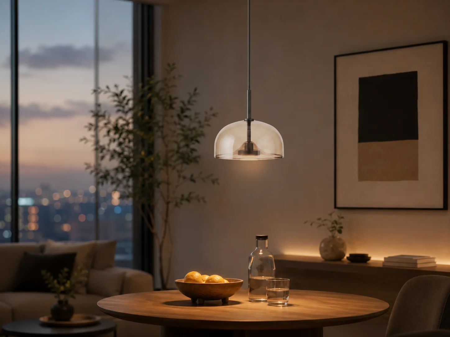 pendant lighting private cozy atmosphere
