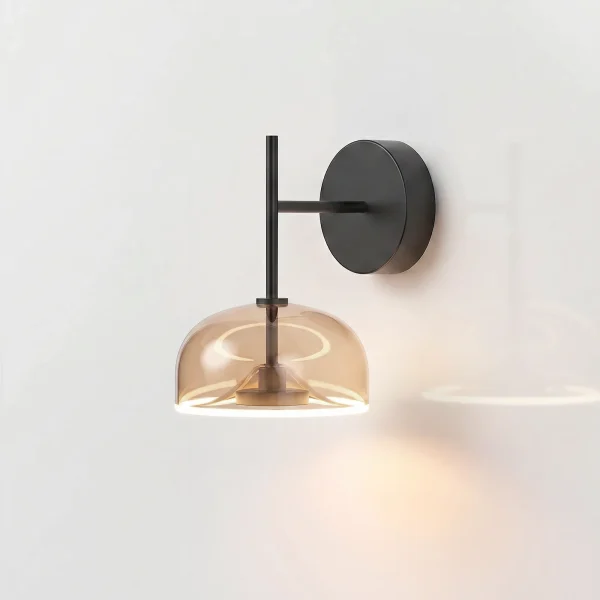 solar corona wall ight downside fully lit amber