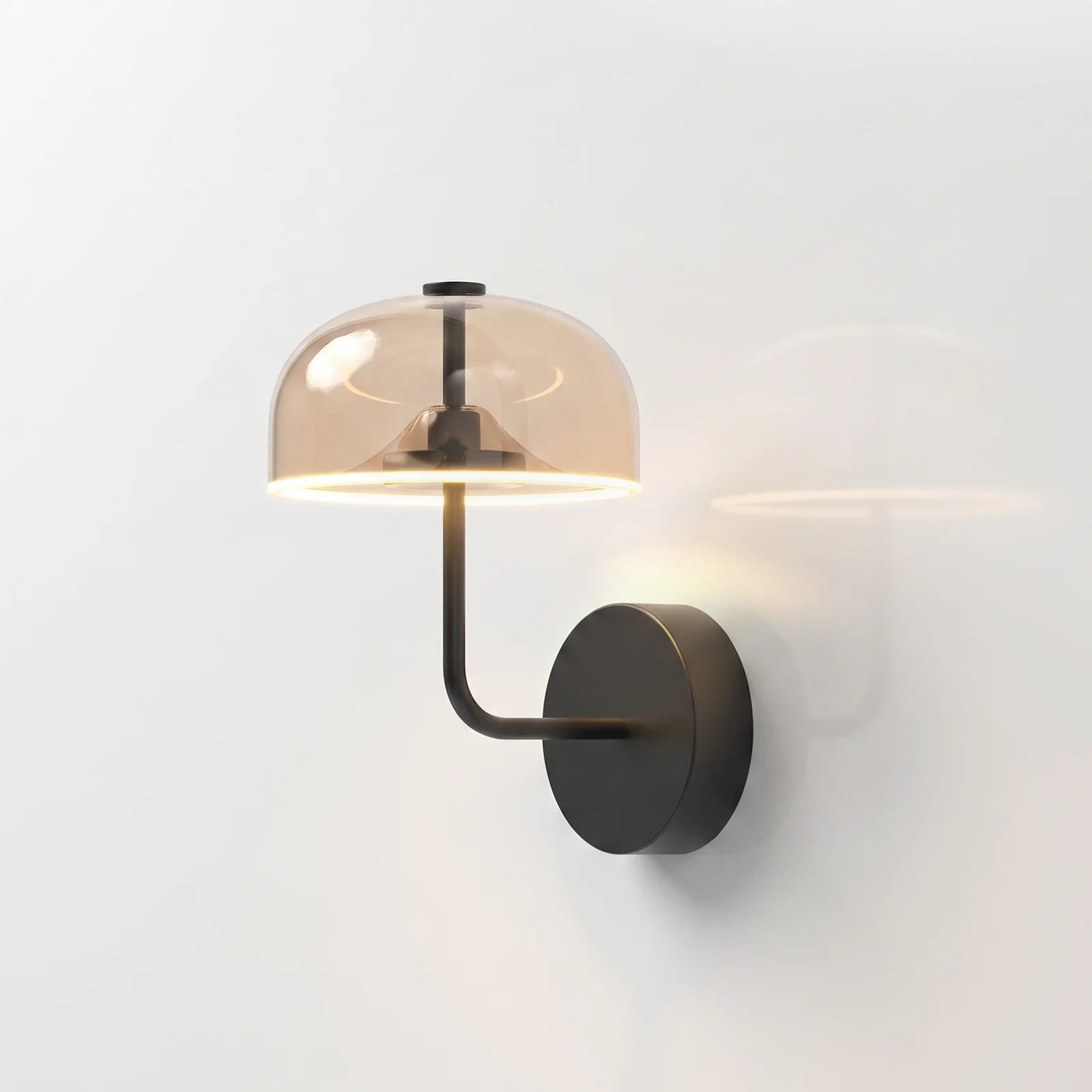 solar corona wall ight upside amber filament light