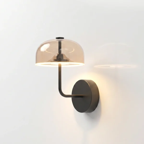 solar corona wall ight upside amber fully lit