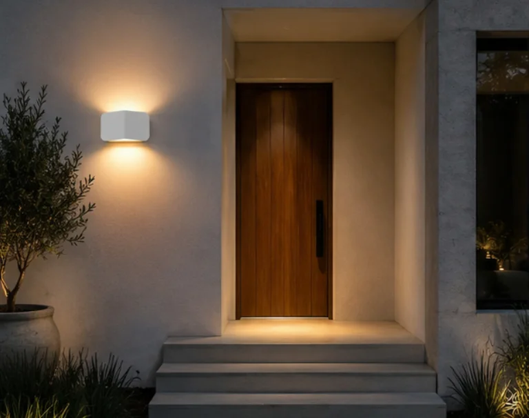 white wall sconce for hallway