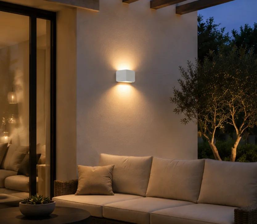 white wall sconce for outdoor life