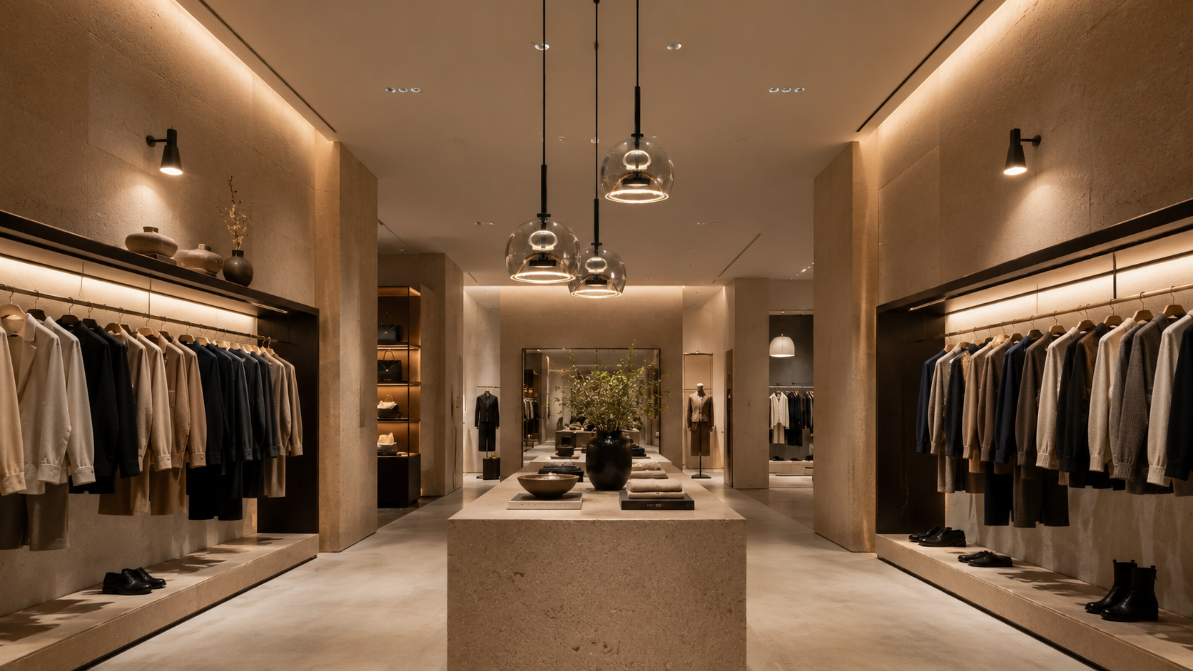 repetition 360 led filament pendant light in flagship shop store